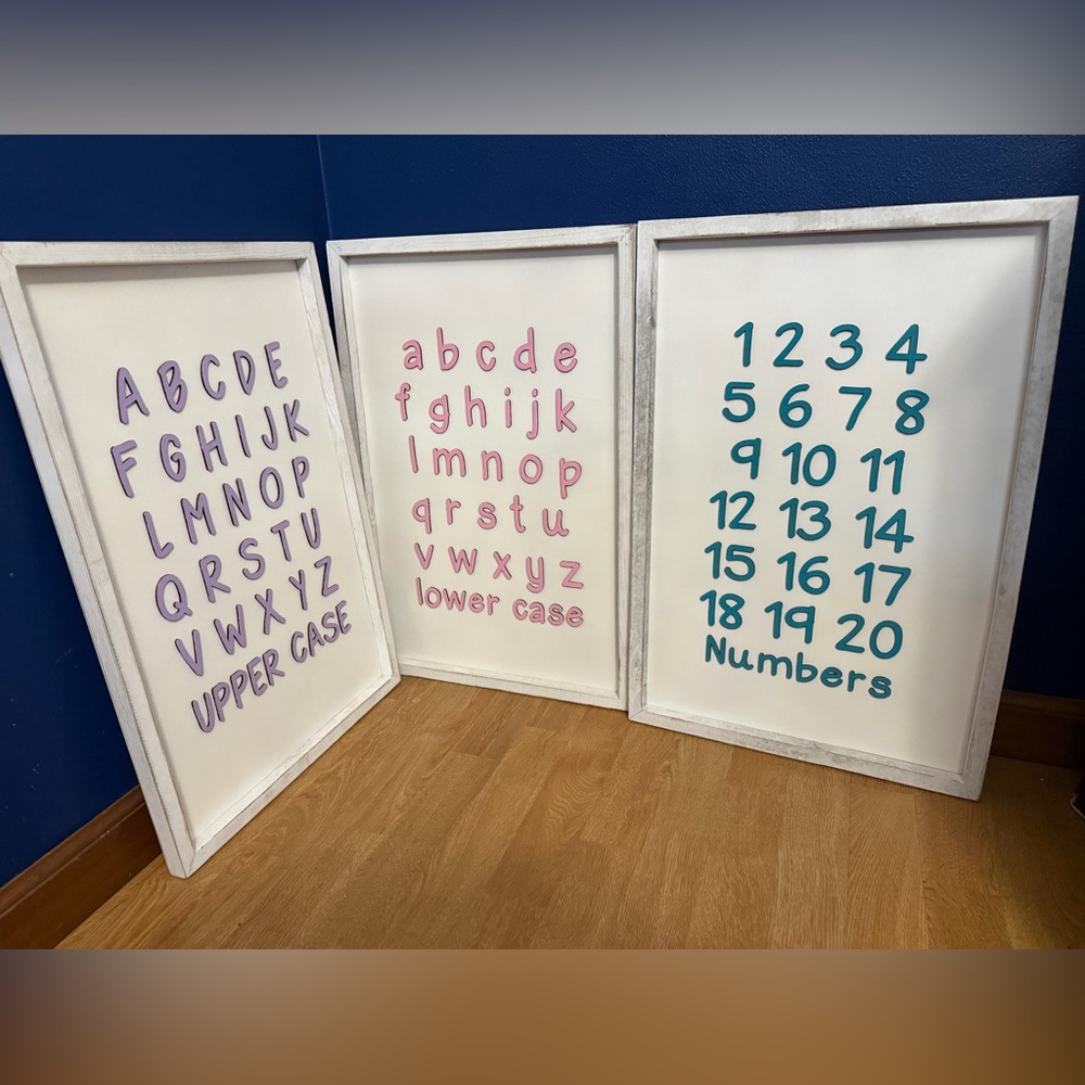 Alphabet and Numbers Wall Art Set